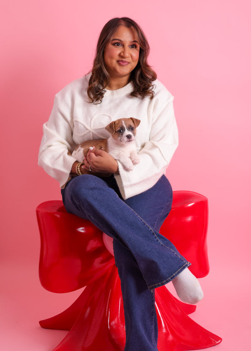 Elegant Valentine's dog portrait
