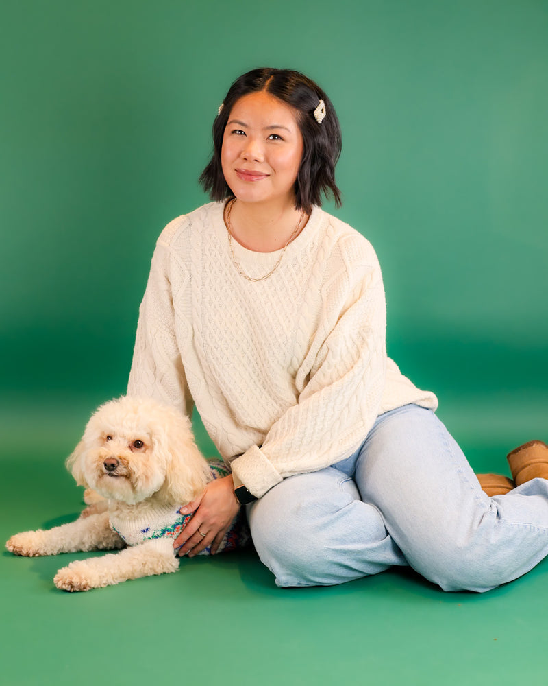 Toronto pet photographer capturing evergreen backdrop portraits
